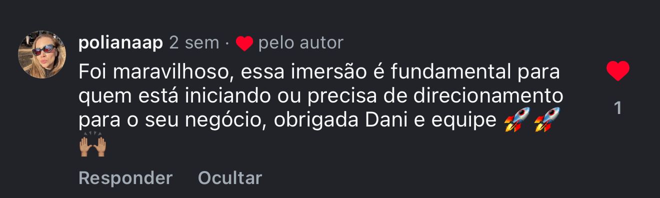 Depoimento Imersão Dra Dani Venancio